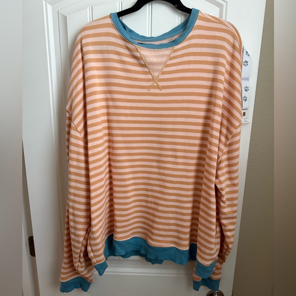 We The Free Classic Striped Oversized Crewneck